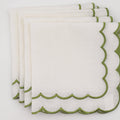 Set of 4 Olive Trim Napkins