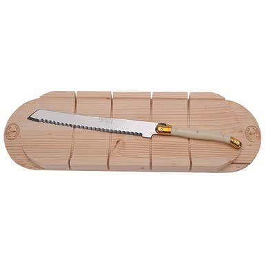 Jean Dubost Bread Knife and Board Set