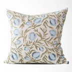 Alisa Blue Block Print Throw Pillow