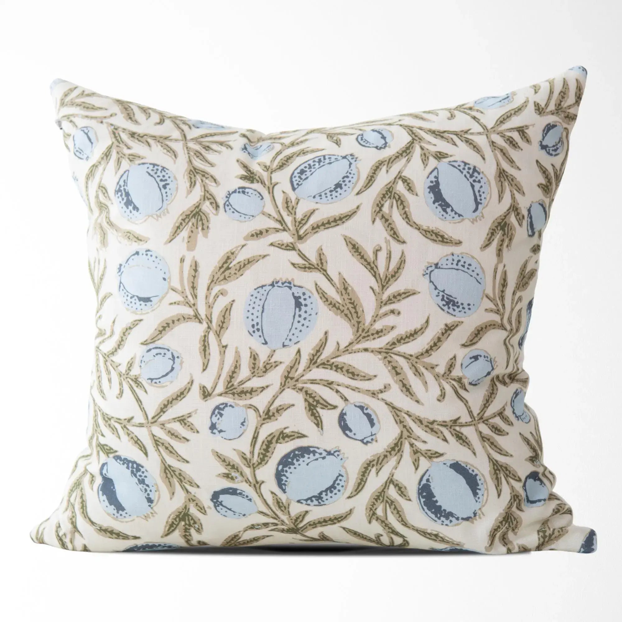 Alisa Blue Block Print Throw Pillow