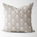 Elodie Oyster Block Print Throw Pillow