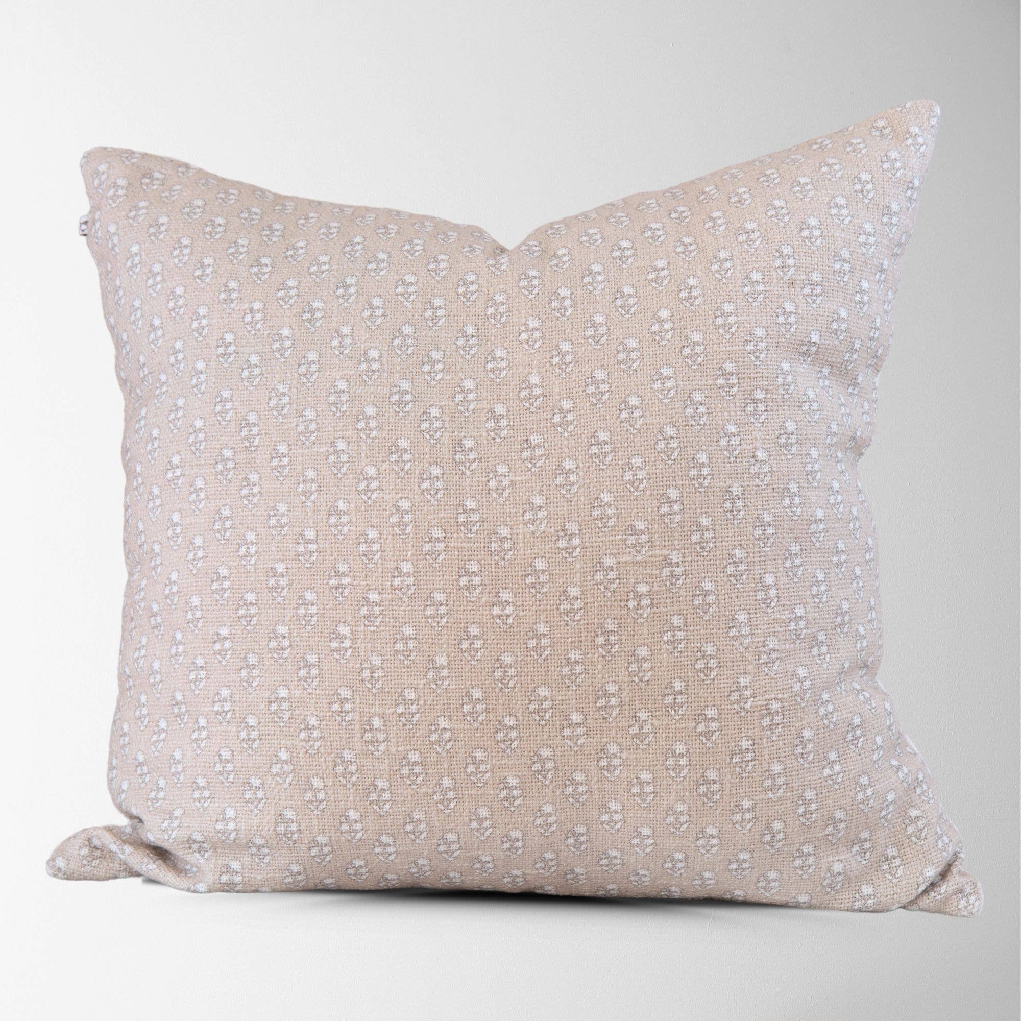 Aurora Block Print Throw Pillow - Nude