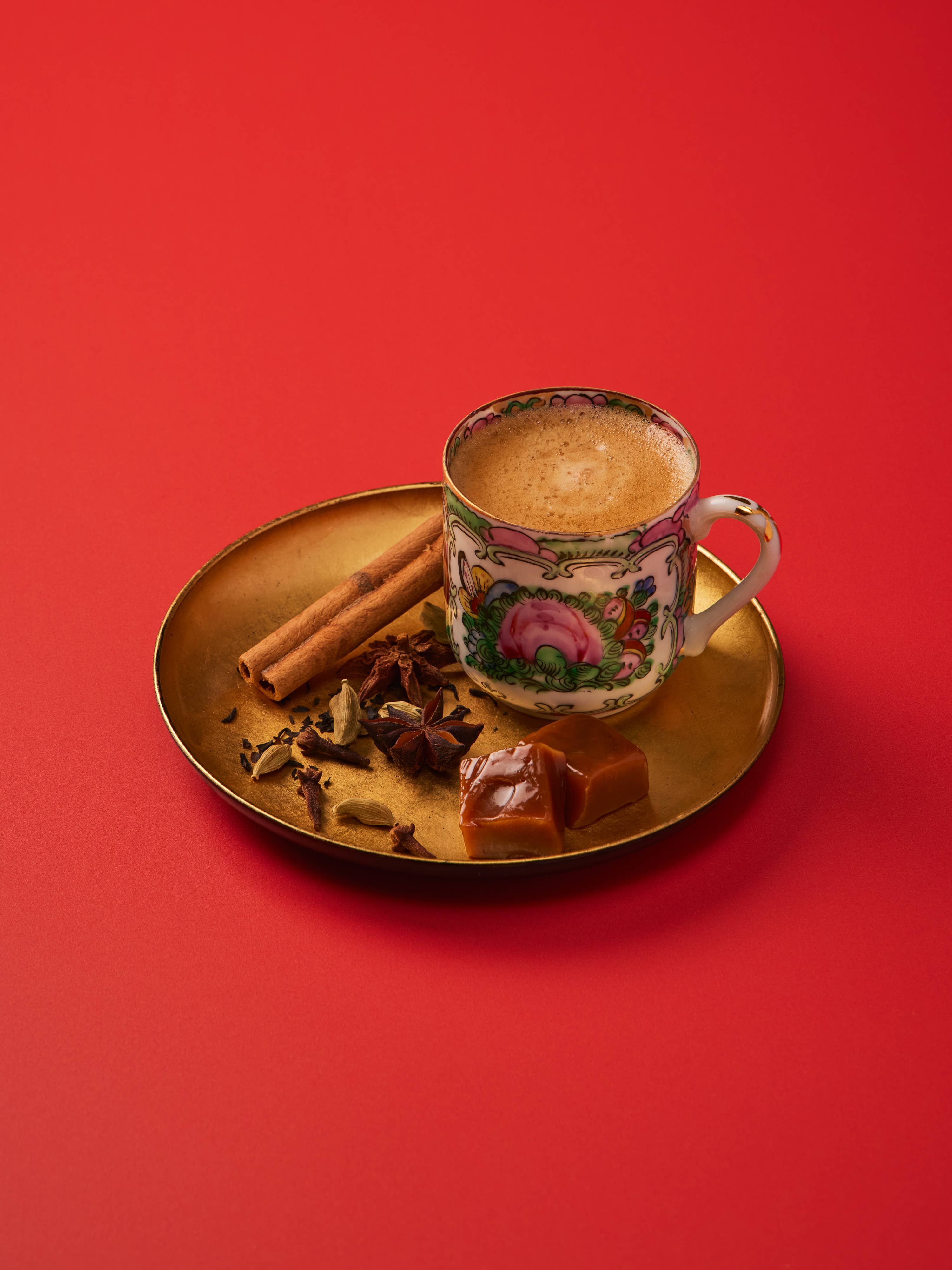 Dirty Chai Caramels, Red Gift Box 6oz (Tea, Coffee, Spices) 
