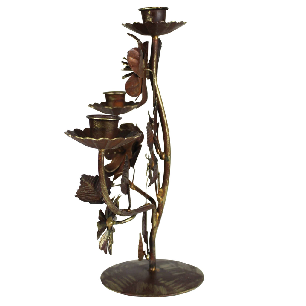 Metal Barranca Floral Candelabra