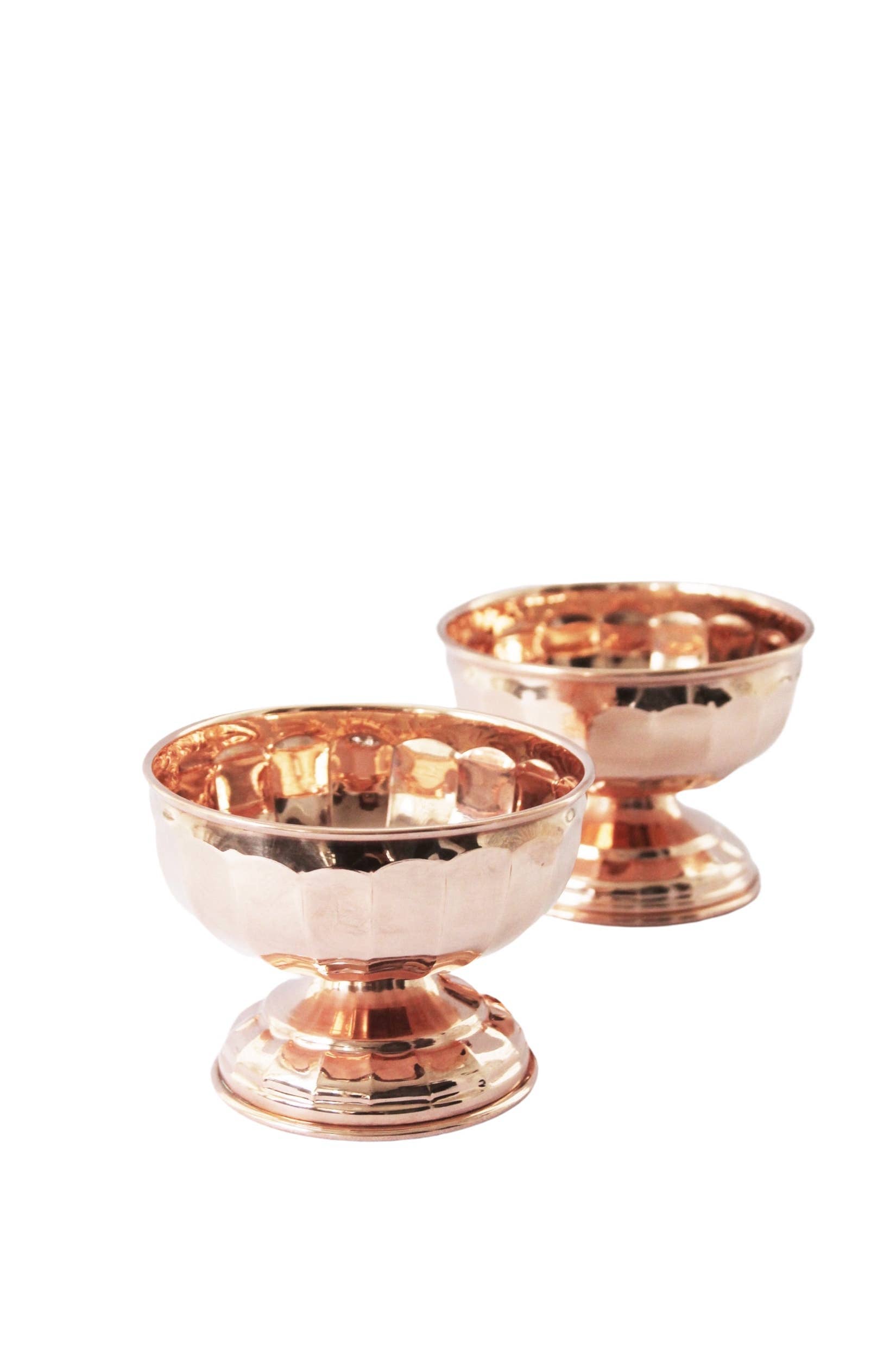 Scalloped Copper Ice Cream Bowls