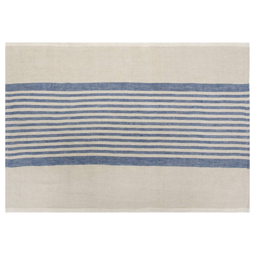 Natural and Blue Multi-Stripe Kitchen Towel