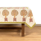 Square Orange Tree Tablecloth - 71x71 inches