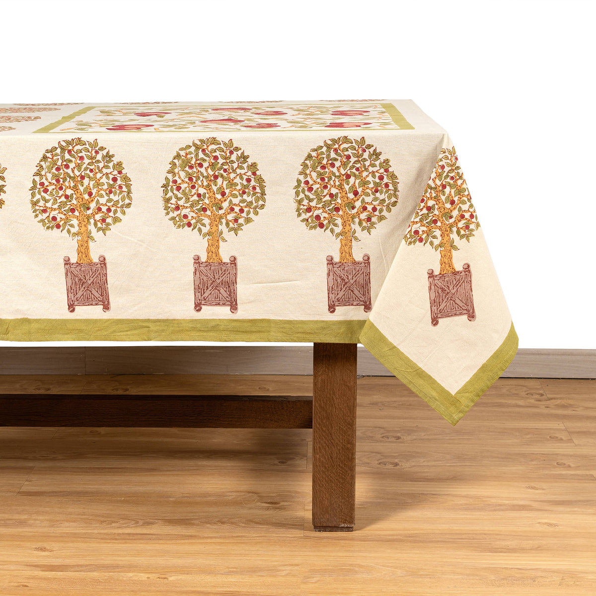Square Orange Tree Tablecloth - 71x71 inches