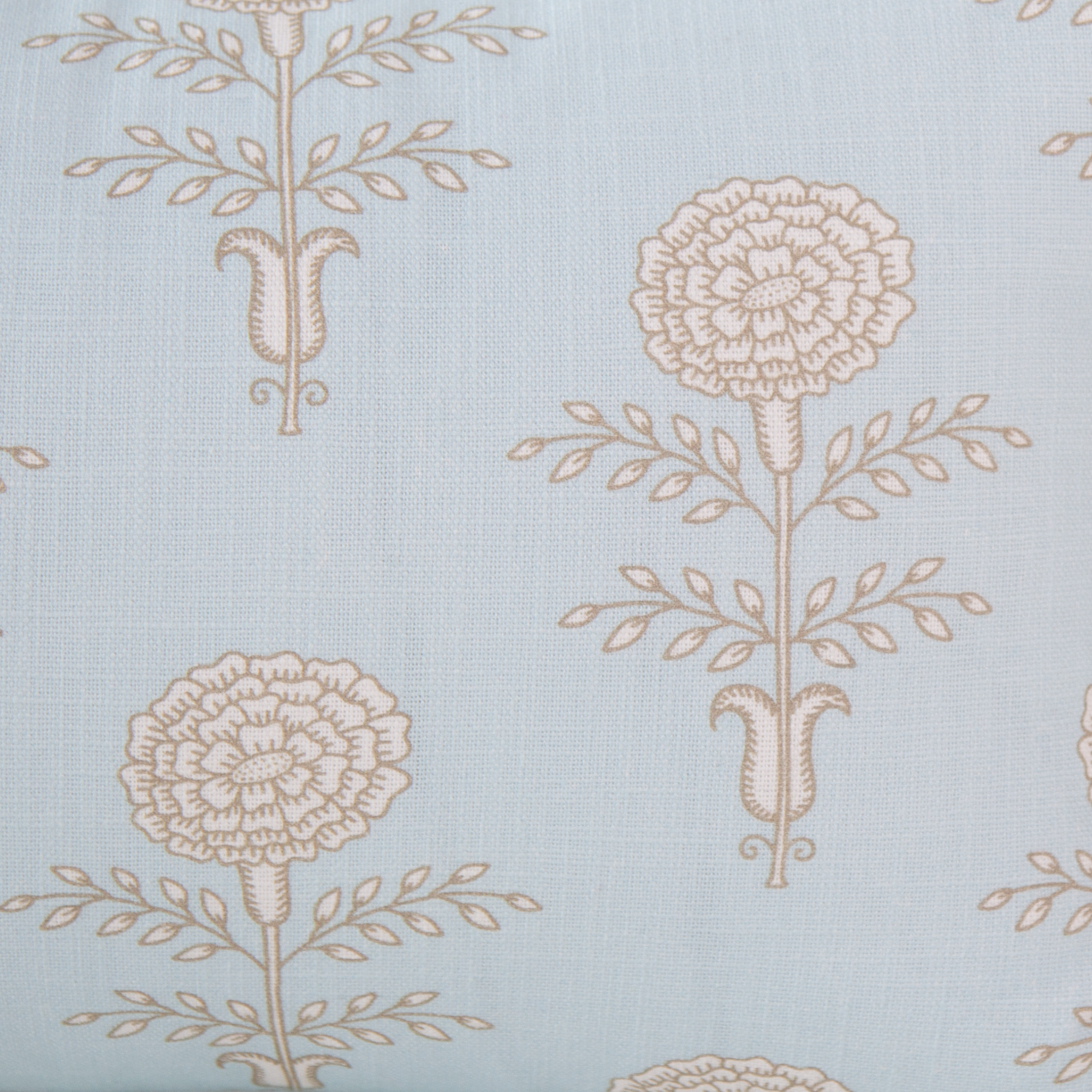 Elodie Sky Floral Block Print Lumbar Pillow