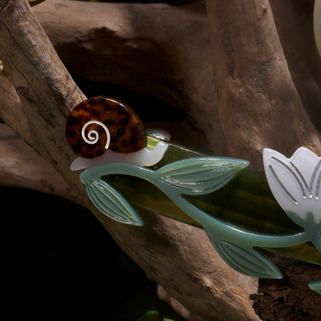 Brocéliande French Lotus + Snail Barrette