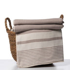 Reversible Double Sided Cotton Throw Blanket - Grey