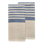 Natural and Blue Multi-Stripe Kitchen Towel
