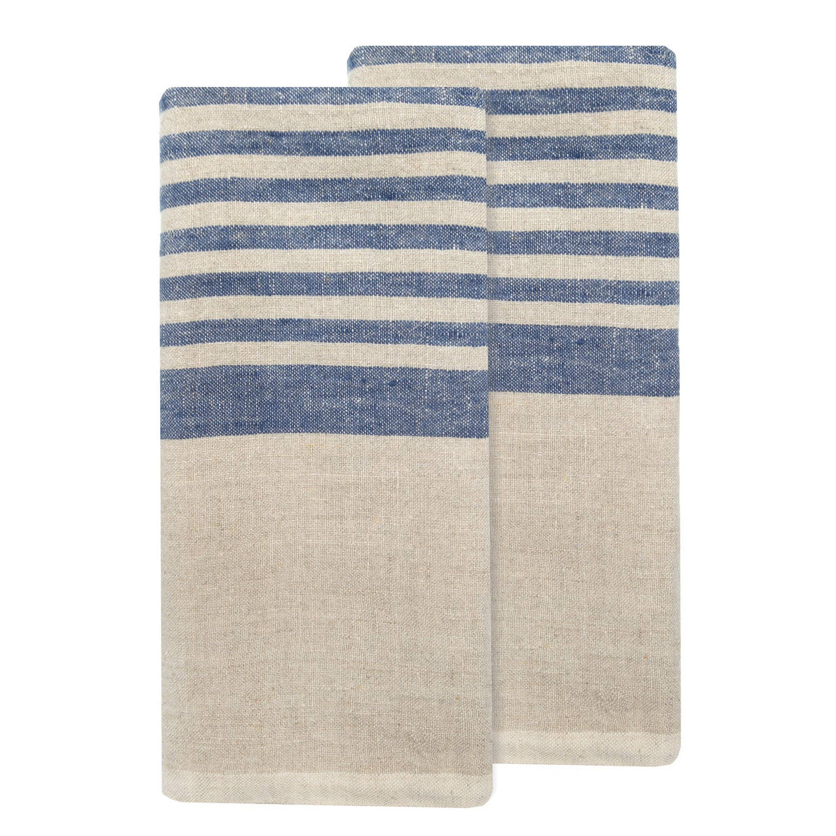 Natural and Blue Multi-Stripe Kitchen Towel