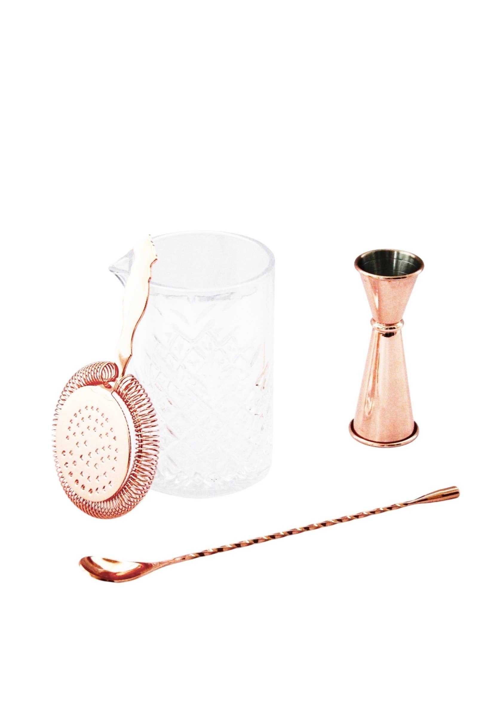 Copper Glass 4-Piece Barware Set