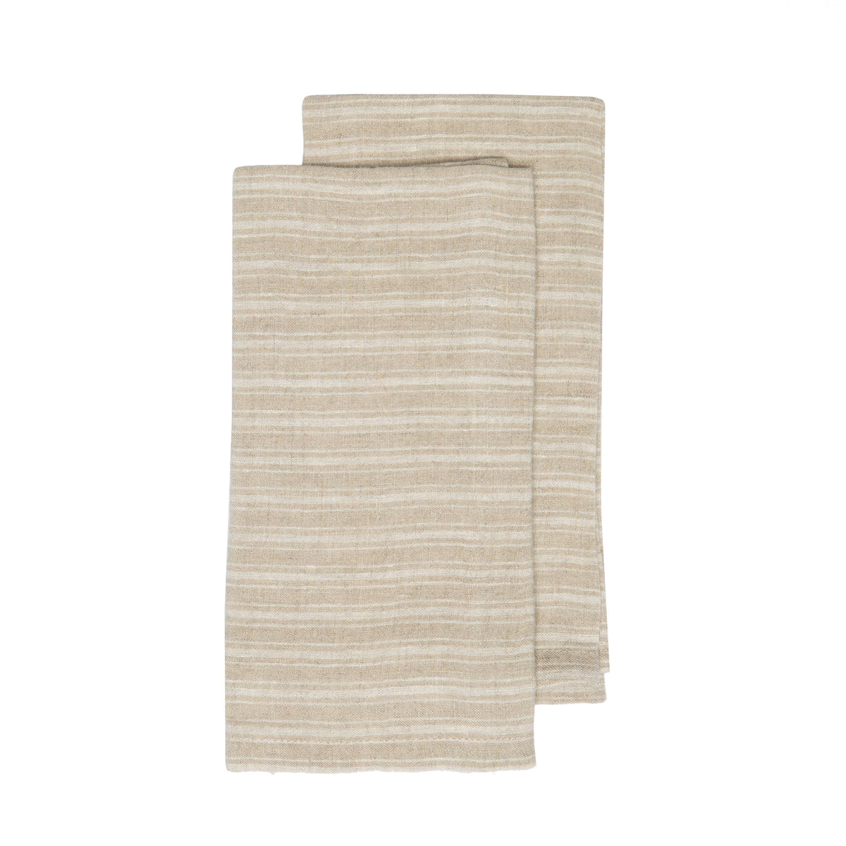 White and Ivory Boat Stripe Kitchen Towel