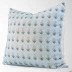 Arabella Sky Blue Block Print Pillow