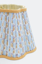Block-Printed Pleated + Scalloped Floral Lampshade