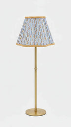 Block-Printed Pleated + Scalloped Floral Lampshade