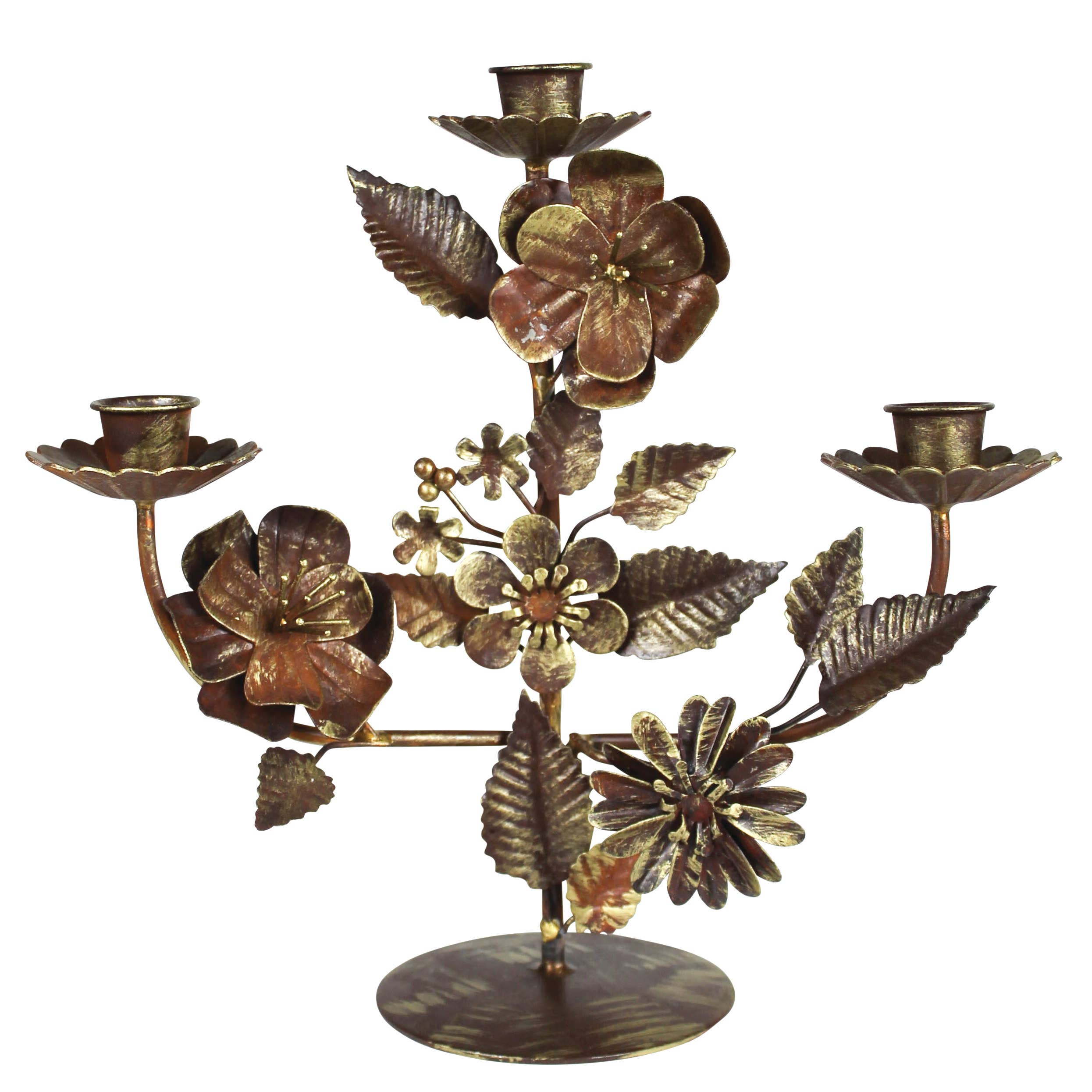 Metal Barranca Floral Candelabra