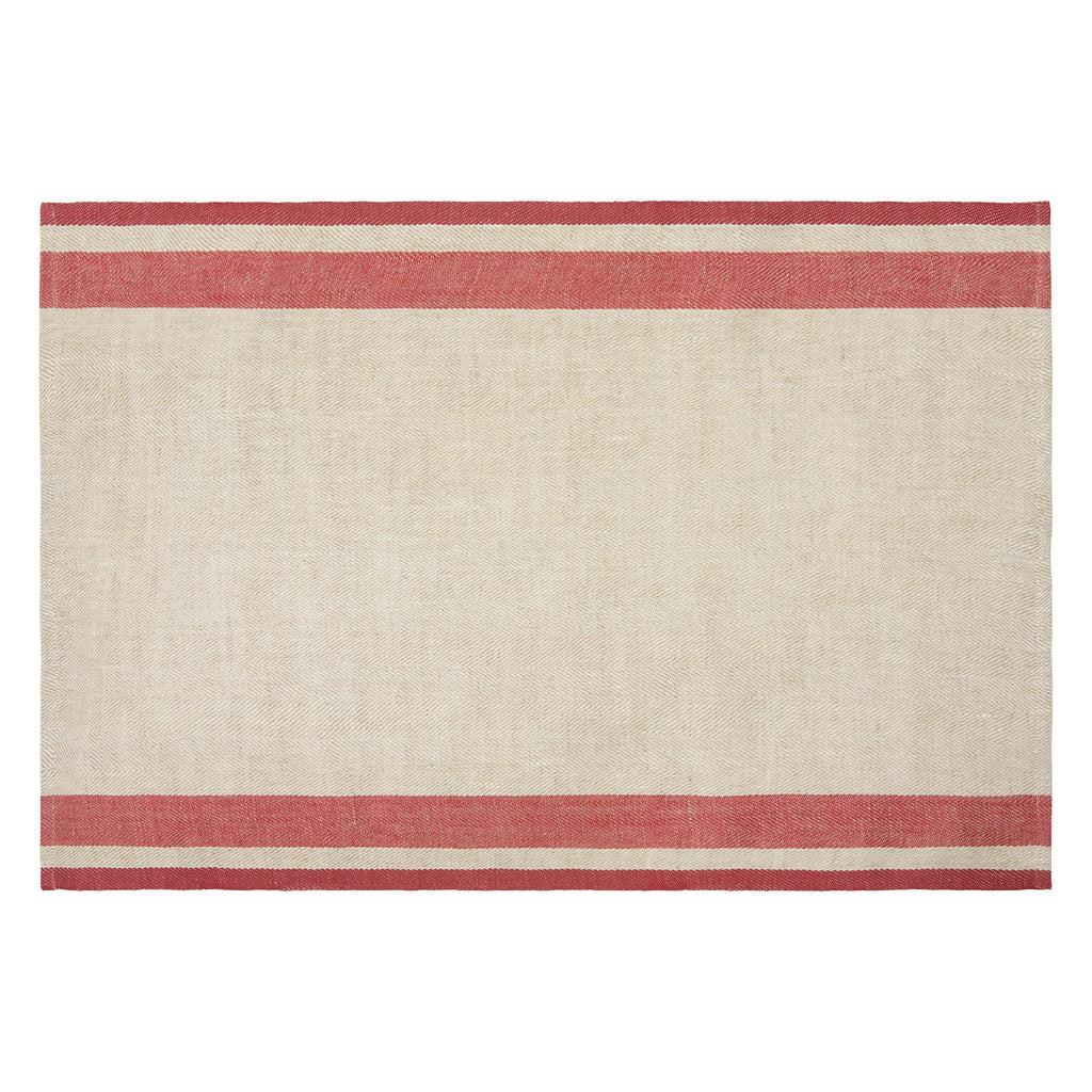 Natural and Red Stripe Kitchen Towel