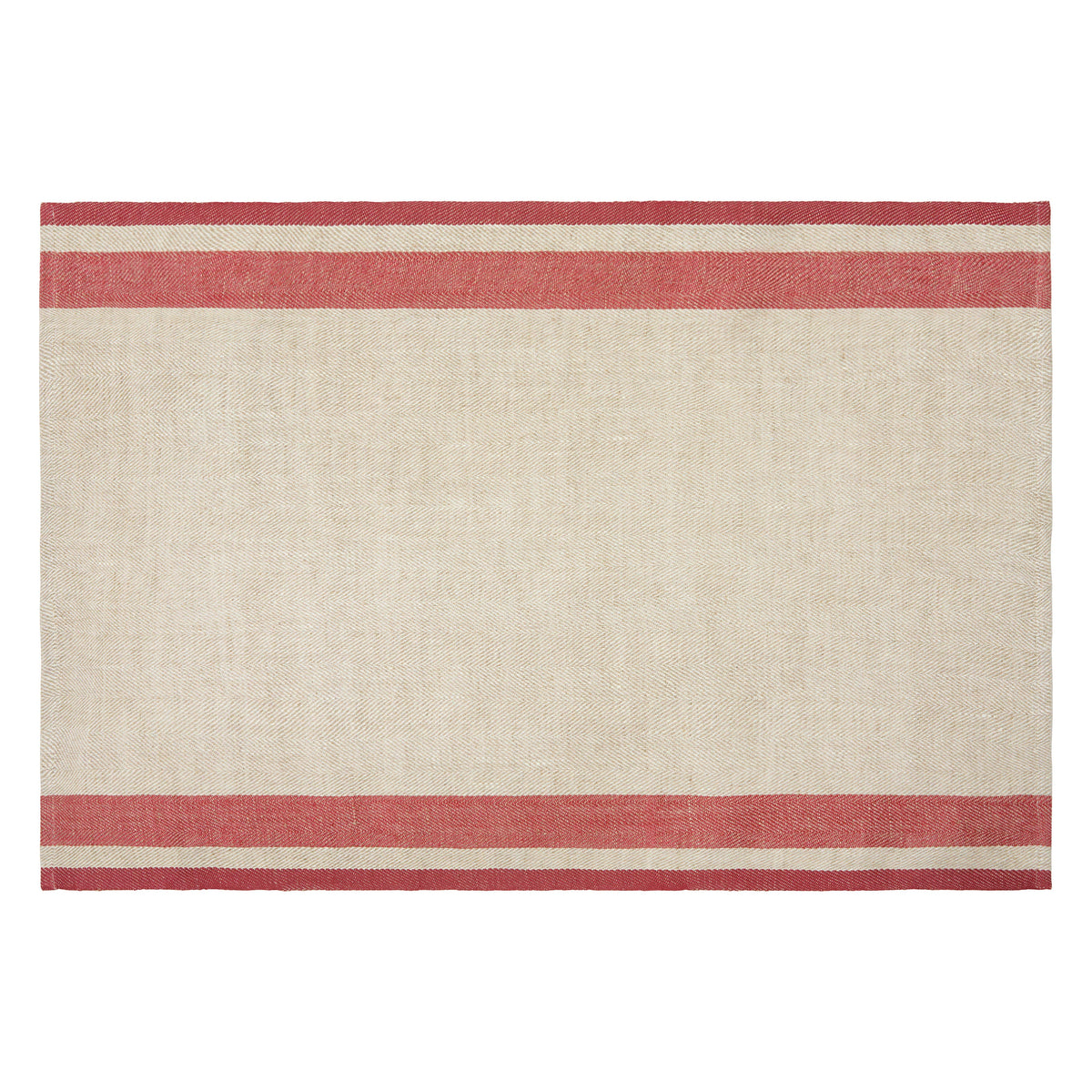 Natural and Red Stripe Kitchen Towel