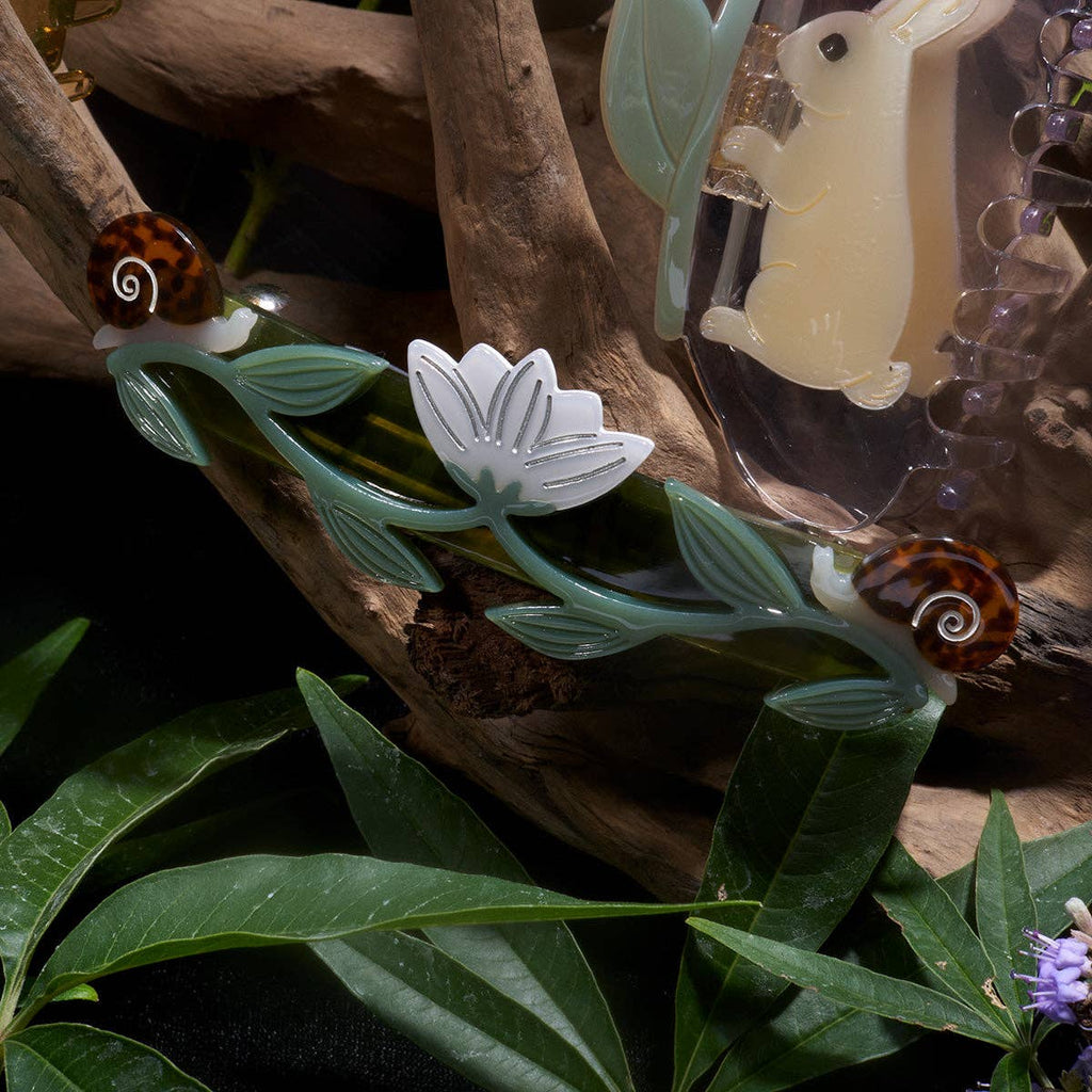 Brocéliande French Lotus + Snail Barrette