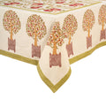 Square Orange Tree Tablecloth - 71x71 inches