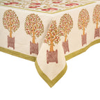 Square Orange Tree Tablecloth - 71x71 inches