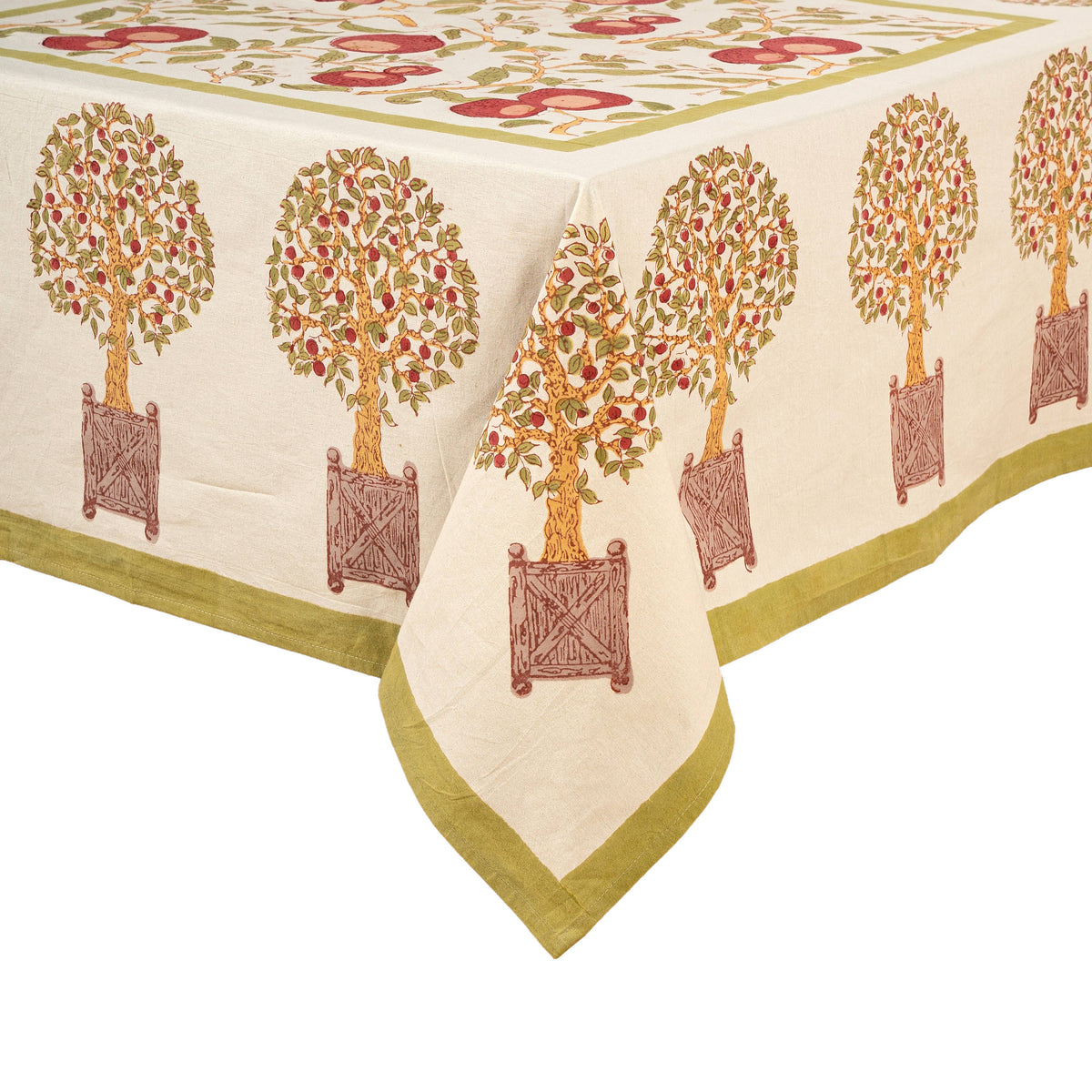 Square Orange Tree Tablecloth - 71x71 inches