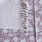 Handloomed Cotton Blush Block Print Throw Blanket