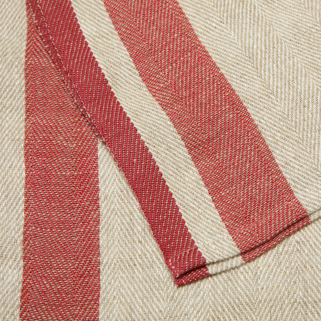 Natural and Red Stripe Kitchen Towel