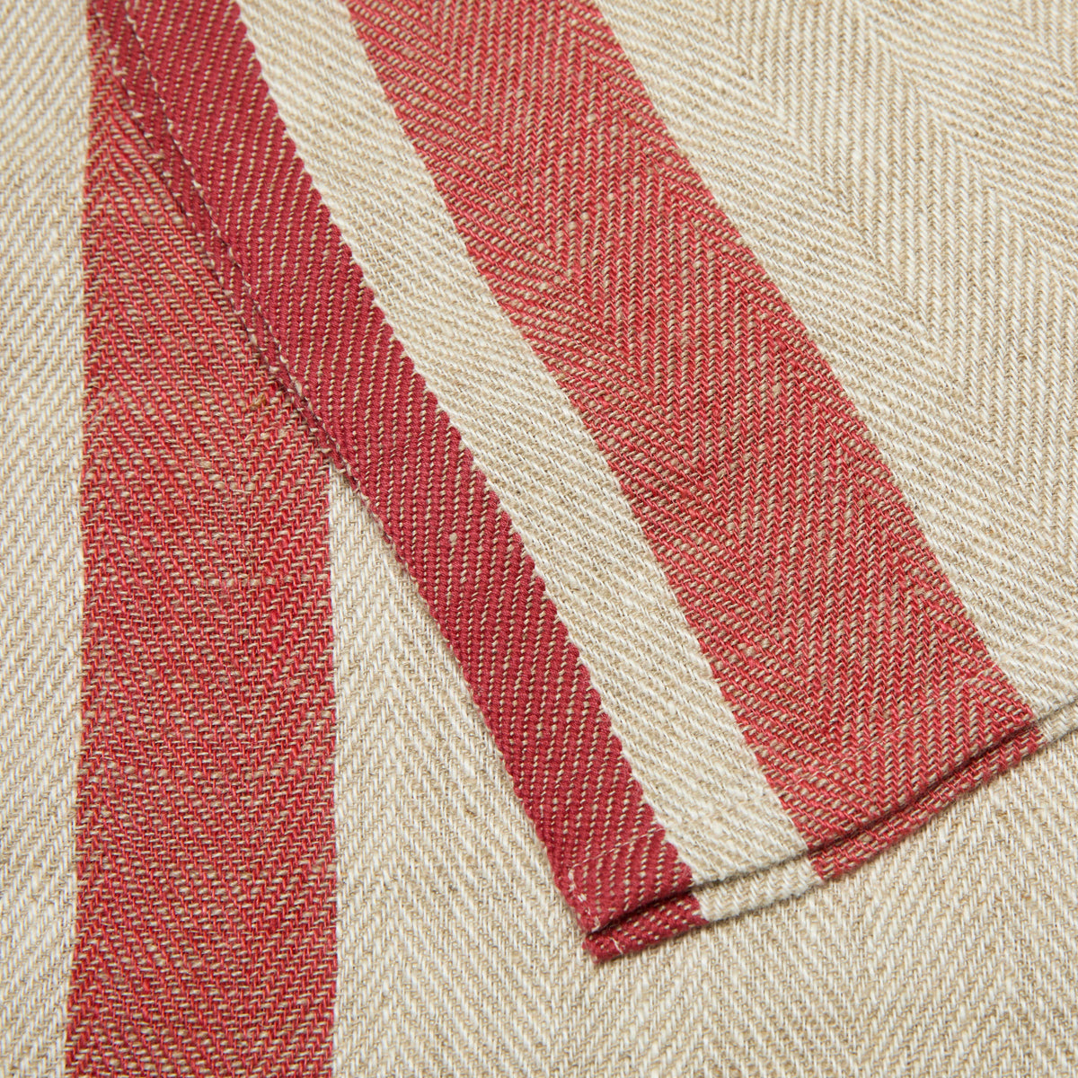 Natural and Red Stripe Kitchen Towel