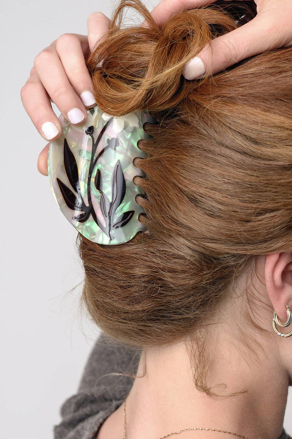 Large Floral Claw Clip
