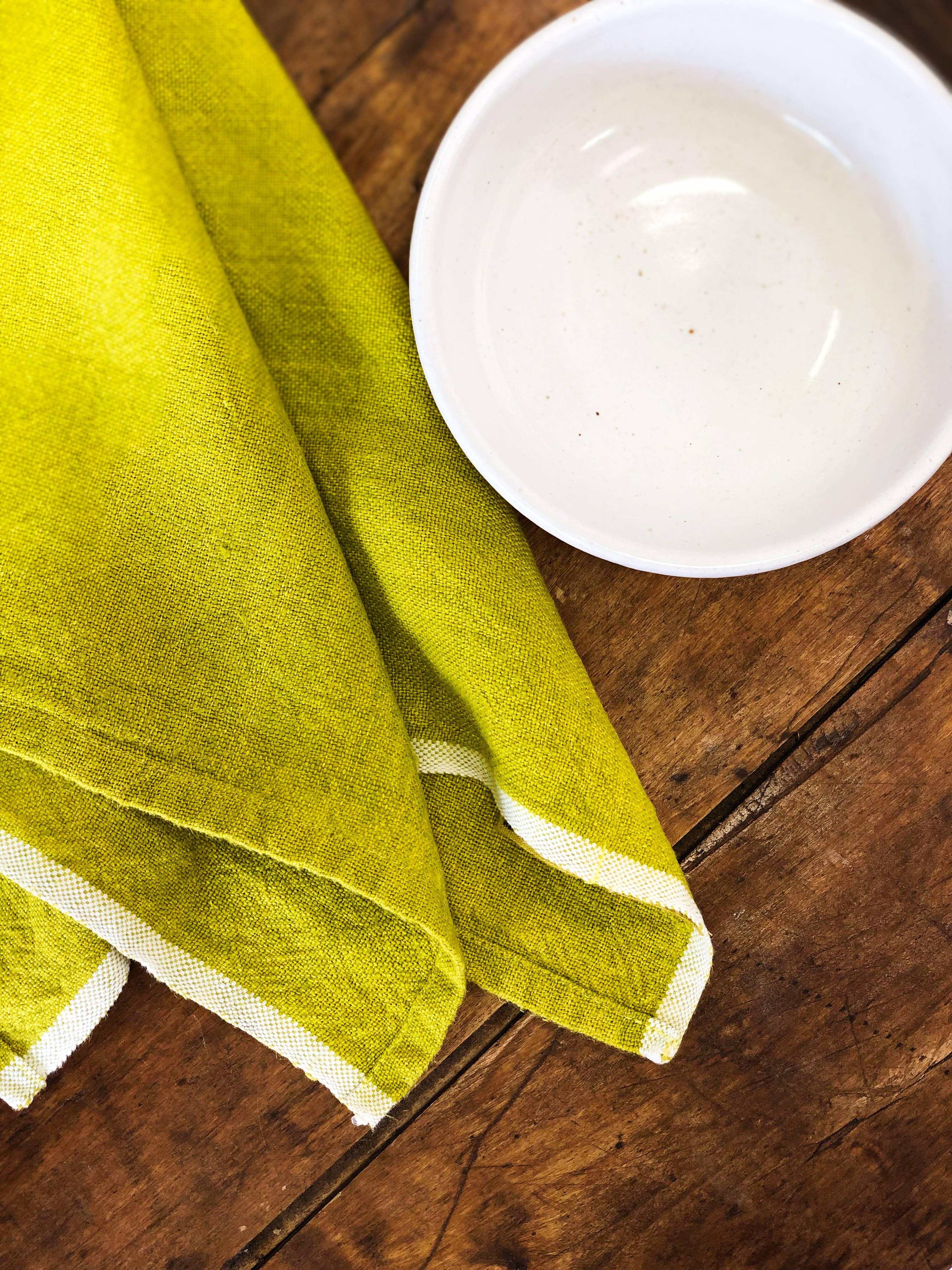 Set of 2 Chunky Linen Dish Towels – Lime