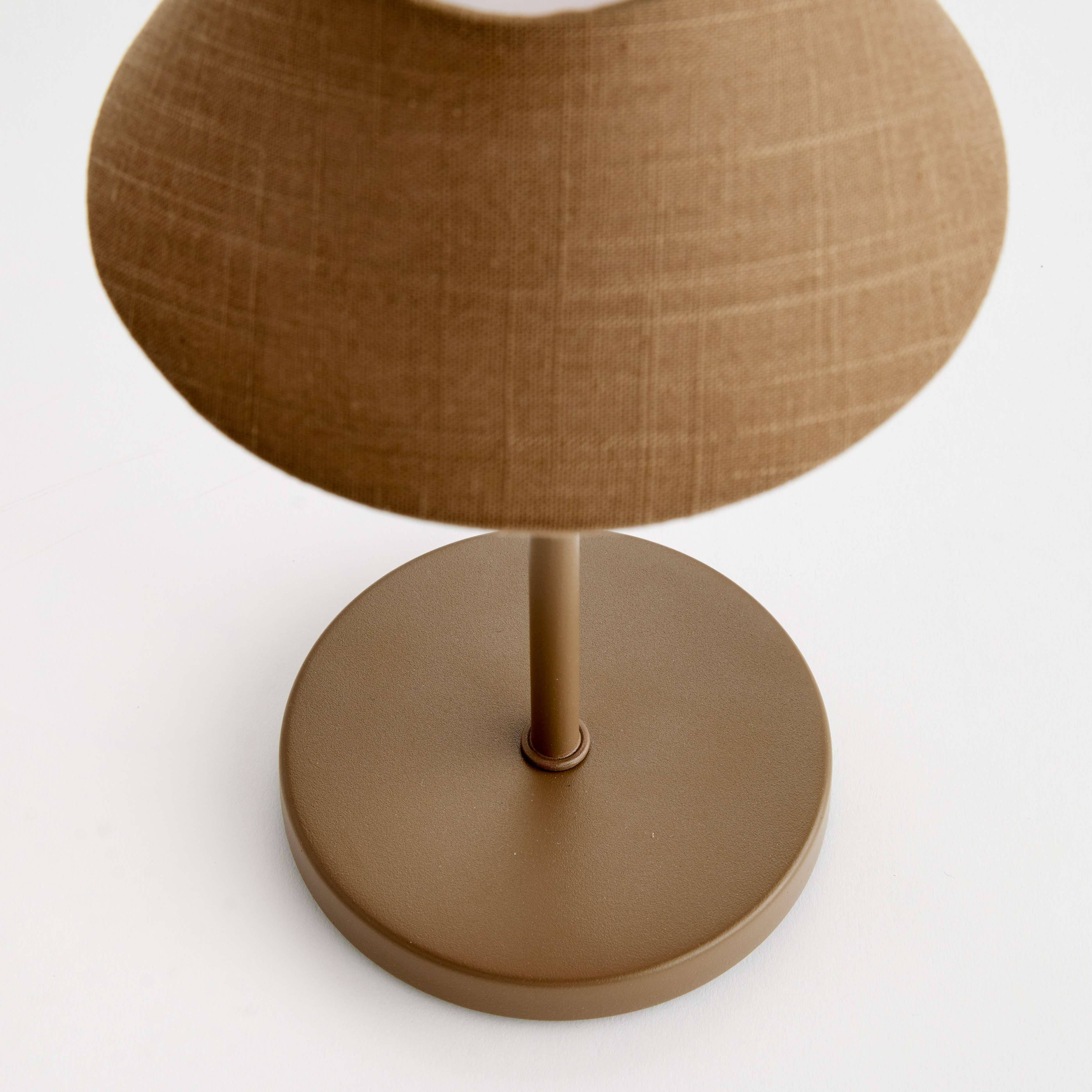 10" Cordless Portable LED Lamp – Brown Linen