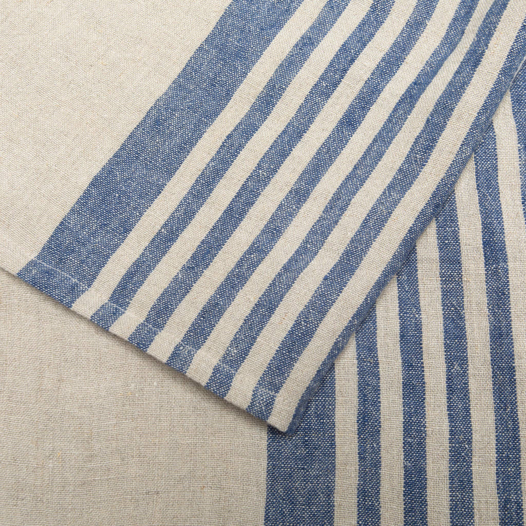 Natural and Blue Multi-Stripe Kitchen Towel