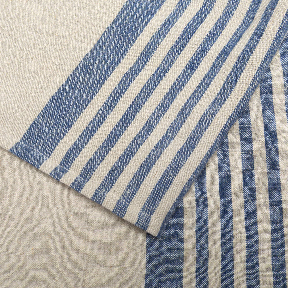 Natural and Blue Multi-Stripe Kitchen Towel