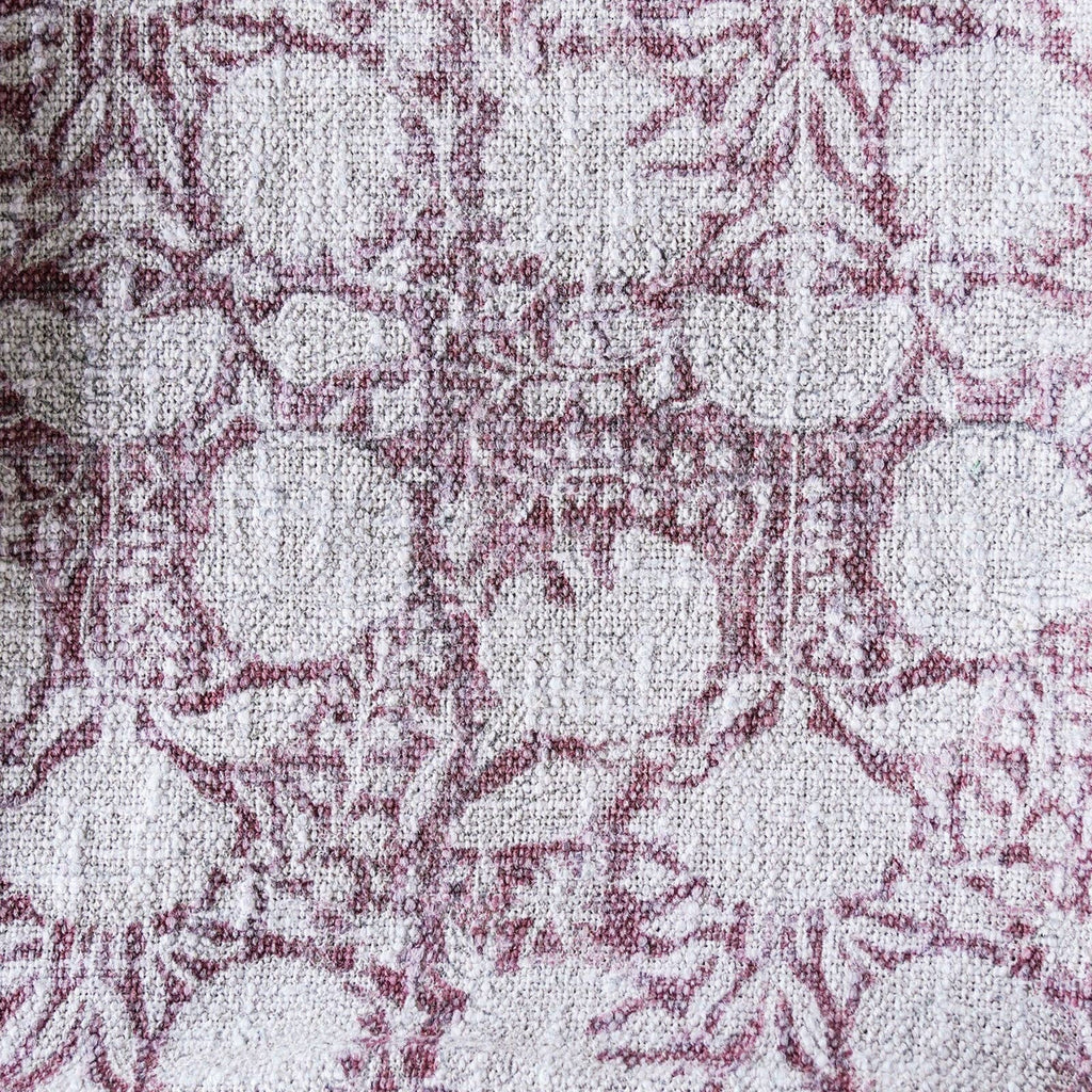 Handloomed Cotton Blush Block Print Throw Blanket