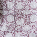Handloomed Cotton Blush Block Print Throw Blanket