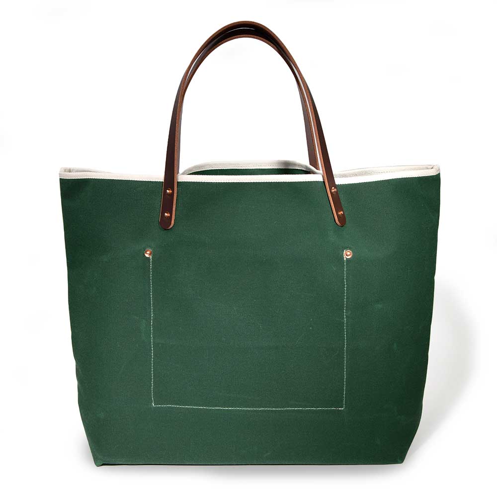 Waxed Canvas All Day Tote in Green