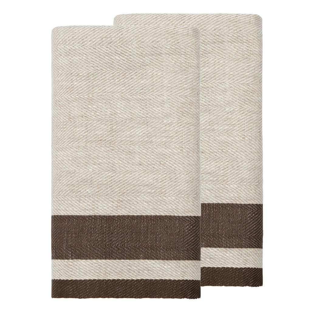 Natural and Coffee Stripe Kitchen Towel