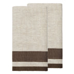 Natural and Coffee Stripe Kitchen Towel