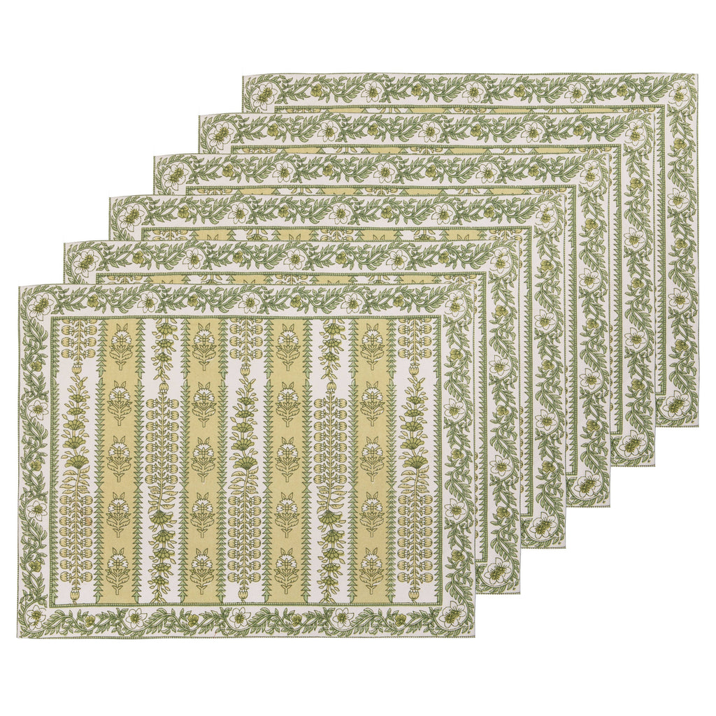 Set of 6 Pistache Avignon Placemats