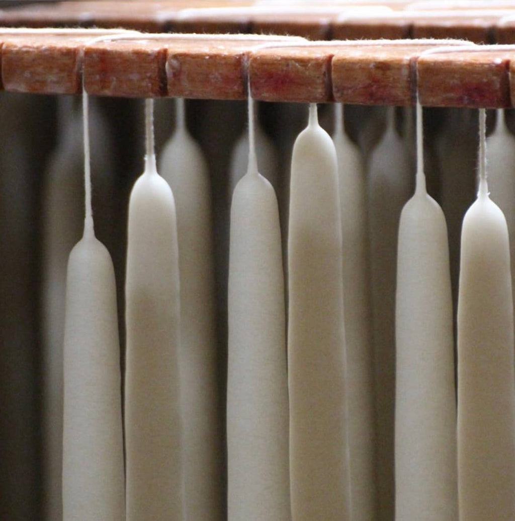 Set of 3 Handcrafted Unscented French Taper Candles – Coffee