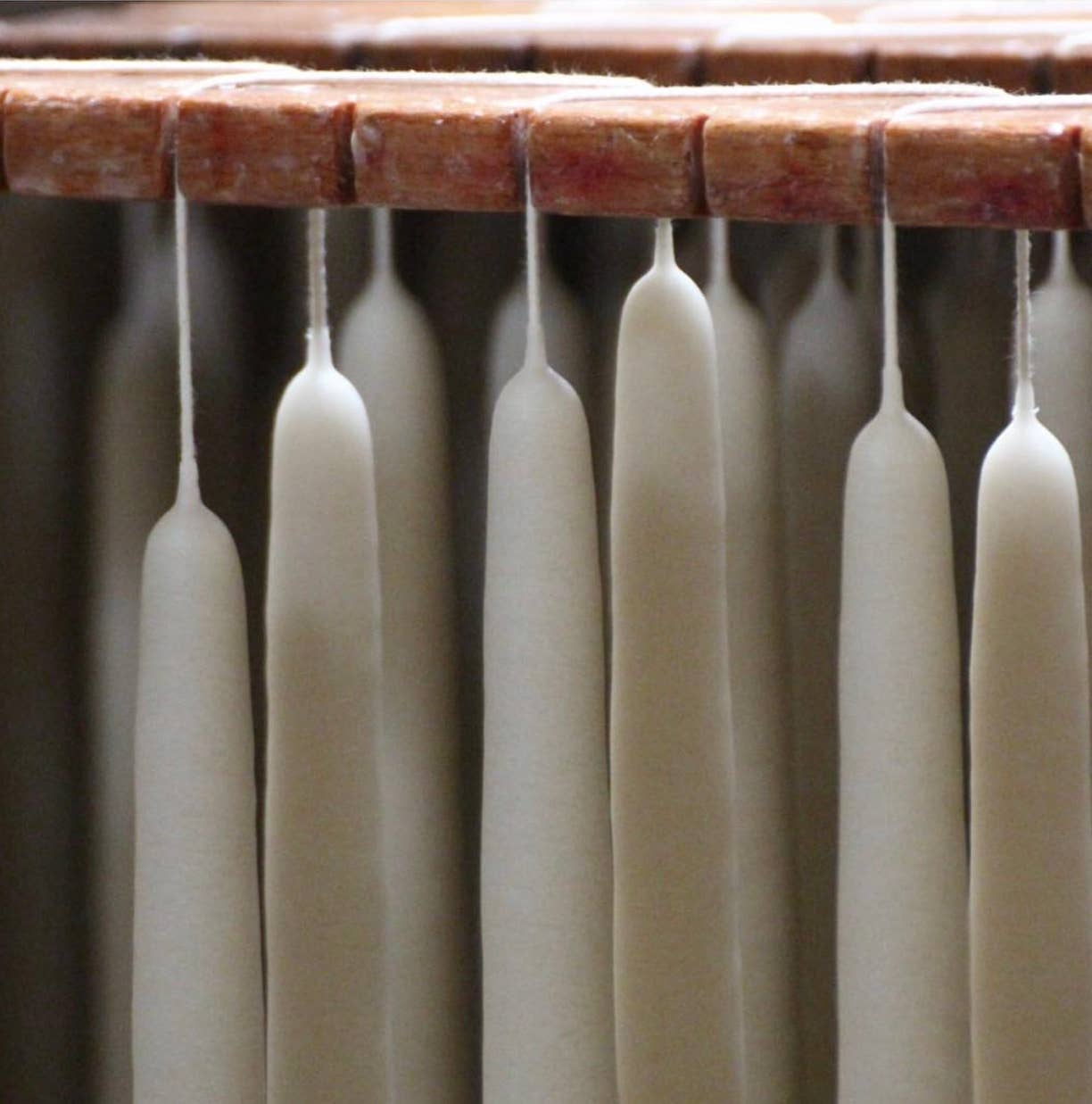 Set of 3 Handcrafted Unscented French Taper Candles – Coffee