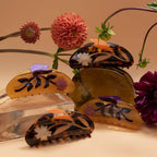 Large Floral Tortoise Claw Clip