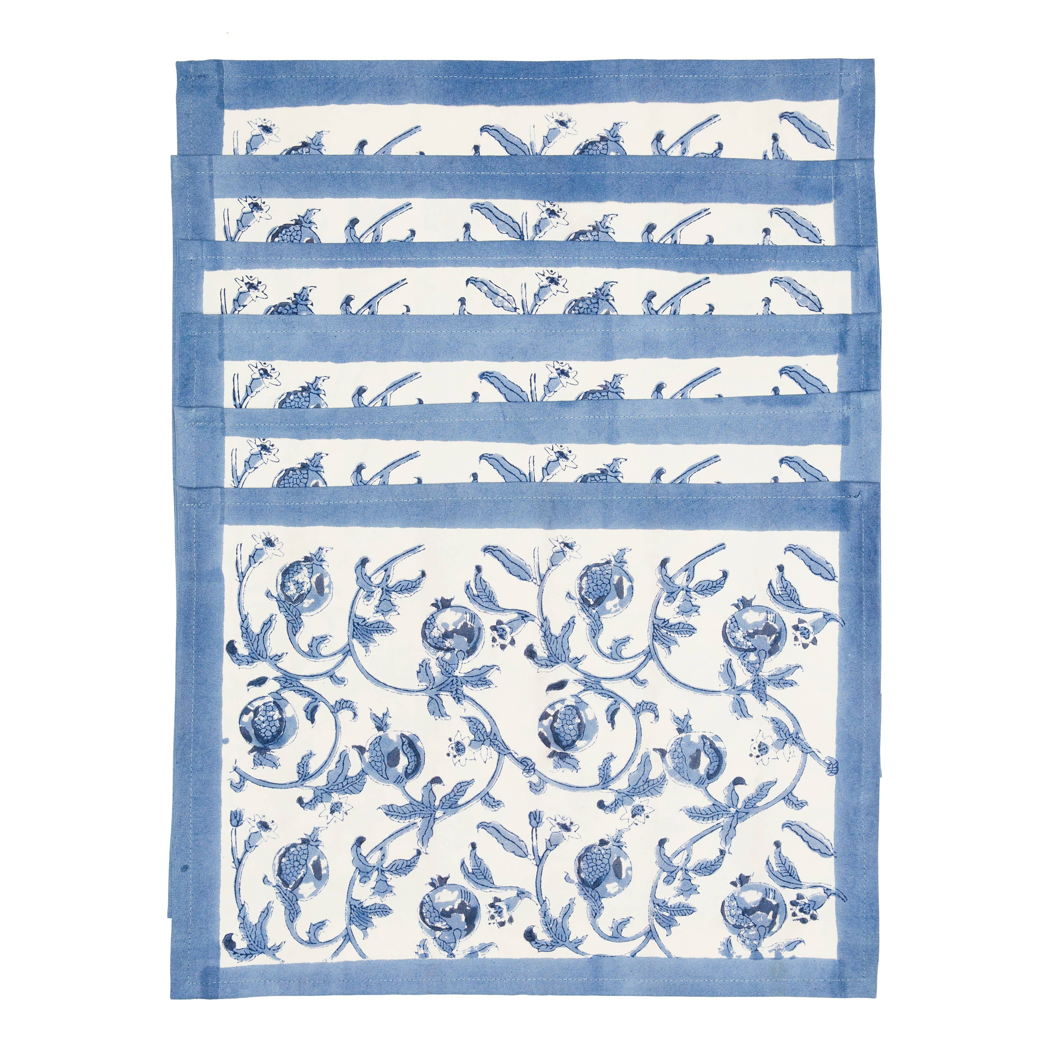 Set of 6 Handmade Granada Cornflower Blue Placemats