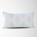 Elodie Sky Floral Block Print Lumbar Pillow