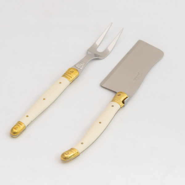 Jean Dubost 2-Piece Cheese Knife Set – Ivory