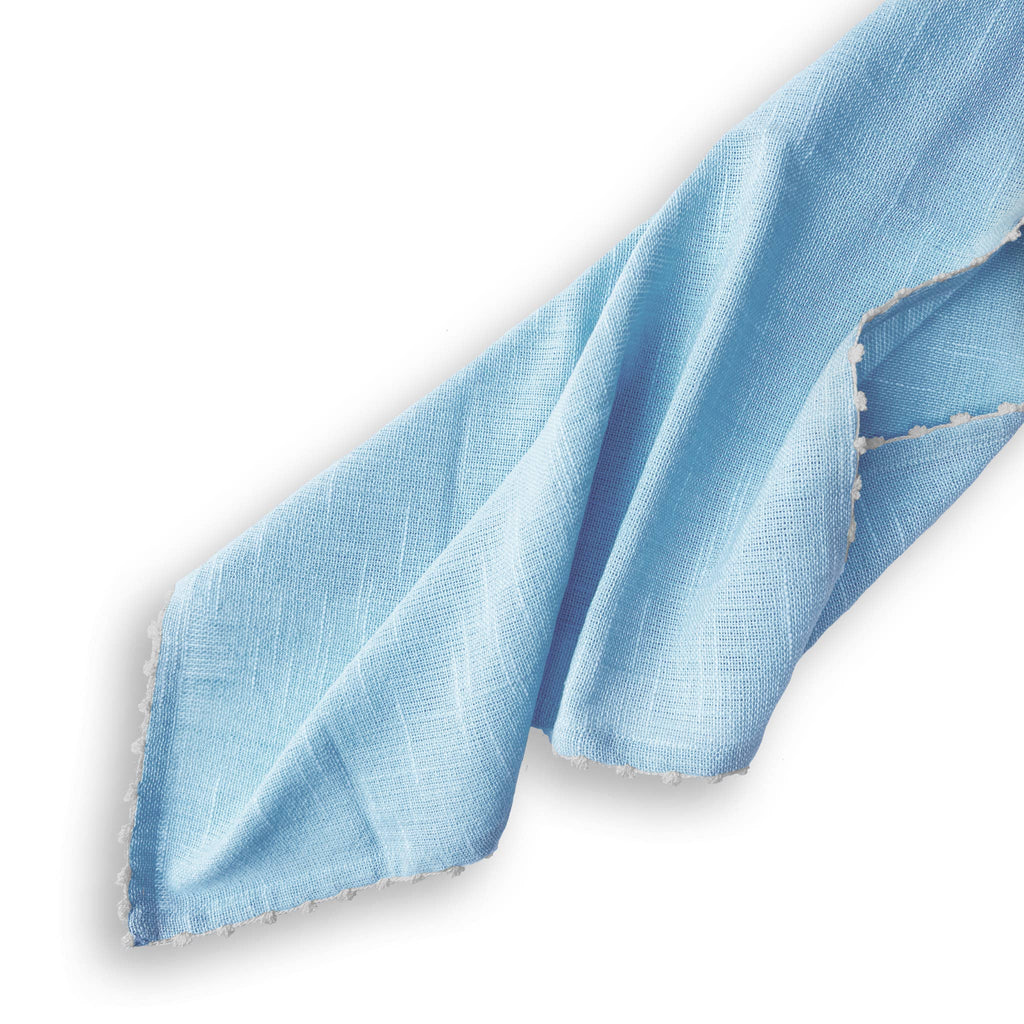 Set of 2 Knotted Edge Cotton Napkins – Sky Blue